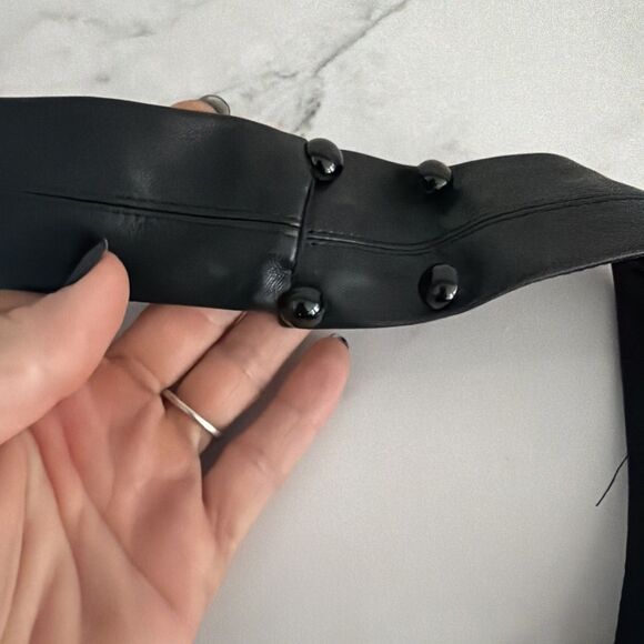 Edgy Goth Fairy Y2K Streetwear Edikted Tana Faux Leather Halter Top XS - Picture 5 of 7